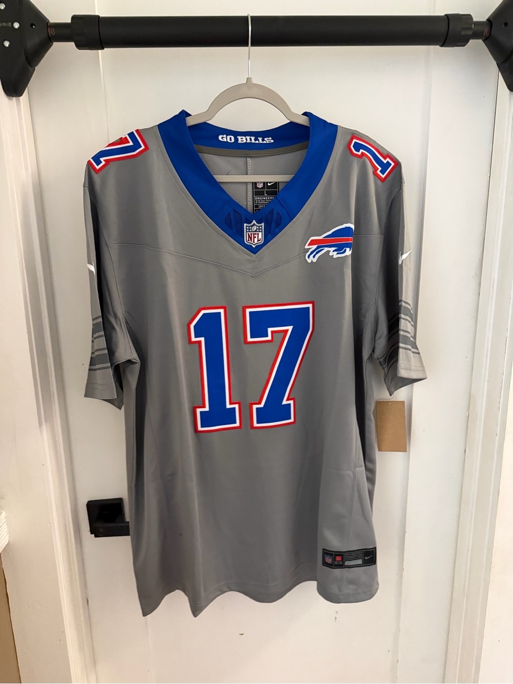 Nike Buffalo Bills #17 Gray and Blue Men's NFL Jersey size Large